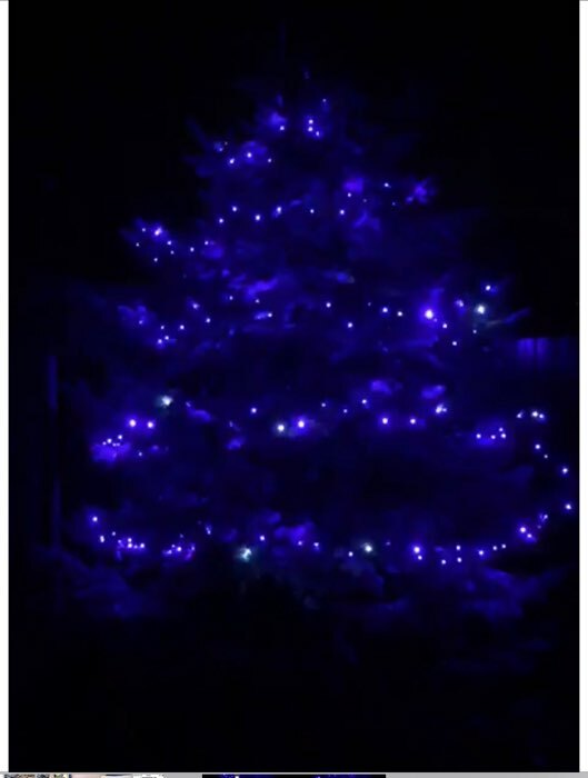 Фотография покупателя товара Гирлянда «Нить» 10 м, IP65, УМС, тёмная нить, 100 LED, свечение синее, мерцание белым, 220 В - Фото 1