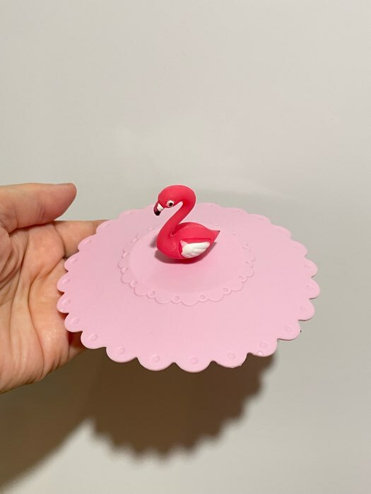 Фотография покупателя товара Крышка-непроливайка силиконовая Доляна «Фламинго», d=11 см, цвет розовый - Фото 2