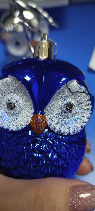 Фотография покупателя товара Ёлочные игрушки 3 шт. «Зимнее волшебство. Цветные совушки» пластик, 9 см, МИКС - Фото 4