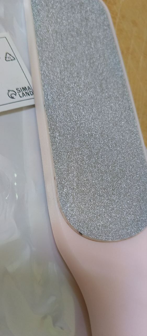 Фотография покупателя товара Тёрка для ног, овальная, лазерная, двусторонняя, 23 см, цвет белый - Фото 3