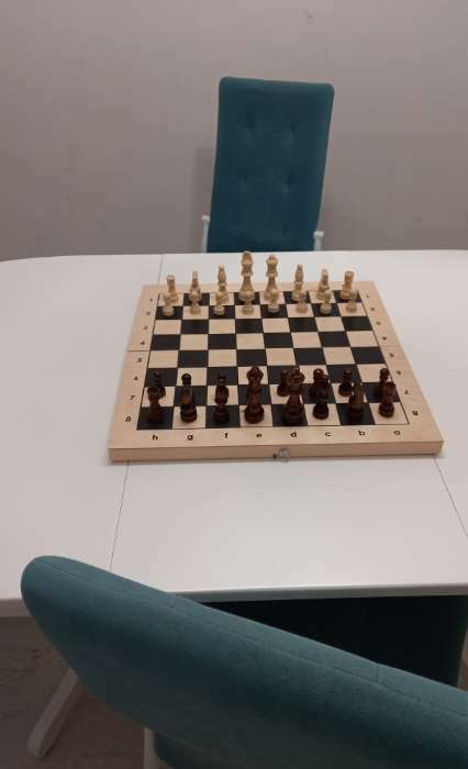 Фотография покупателя товара Шахматы деревянные гроссмейстерские, турнирные 43 х 43 см, король h-9 см, пешка h-3.5 см - Фото 5