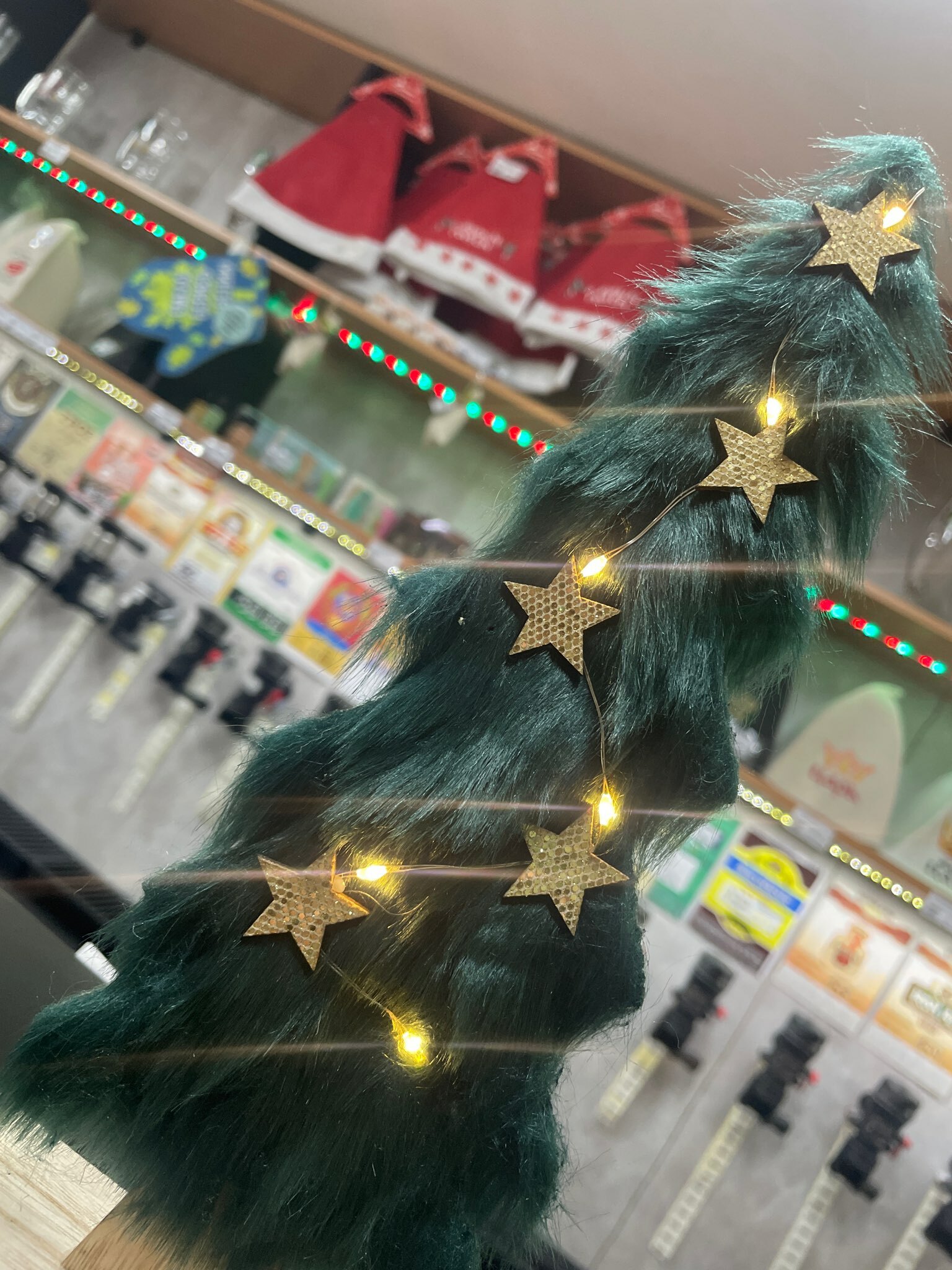 Фотография покупателя товара Новогодний настольный декор с подсветкой «Ёль с гирляндой» 10×6×29.5 см - Фото 3