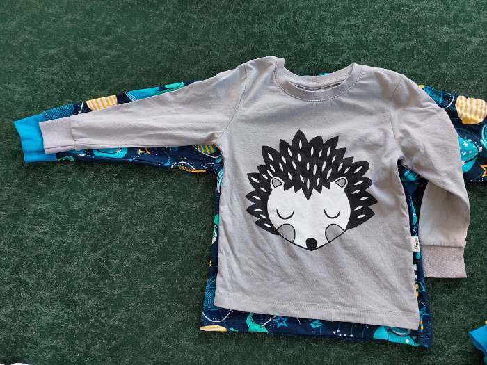 Фотография покупателя товара Пижама для мальчика (лонгслив/штанишки), цвет серый/ёжик, рост 98см - Фото 3