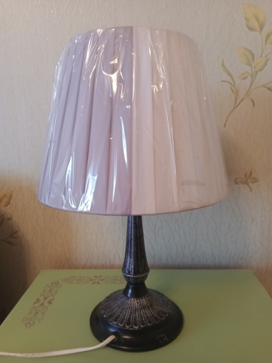 Фотография покупателя товара Абажур E27, серо-белый, 25×25×19 см - Фото 1