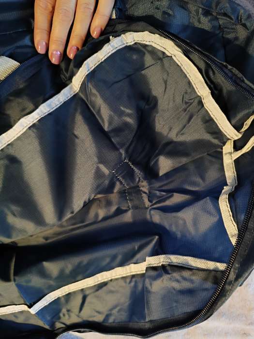 Фотография покупателя товара Сумка дорожная, складная, отдел на молнии, держатель для чемодана, наружный карман, цвет синий