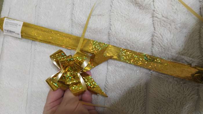 Фотография покупателя товара Подарочный Бант - бабочка №1.8, золотистый, для упаковки подарков - Фото 3