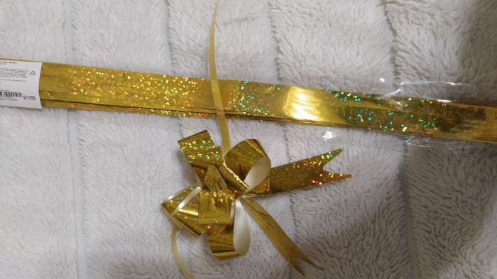 Фотография покупателя товара Подарочный Бант - бабочка №1.8, золотистый, для упаковки подарков - Фото 4