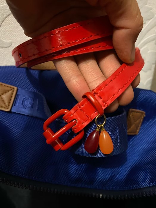 Фотография покупателя товара Ремень детский, гладкий, ширина - 1,5 см, пряжка хомут металл, цвет красный - Фото 2
