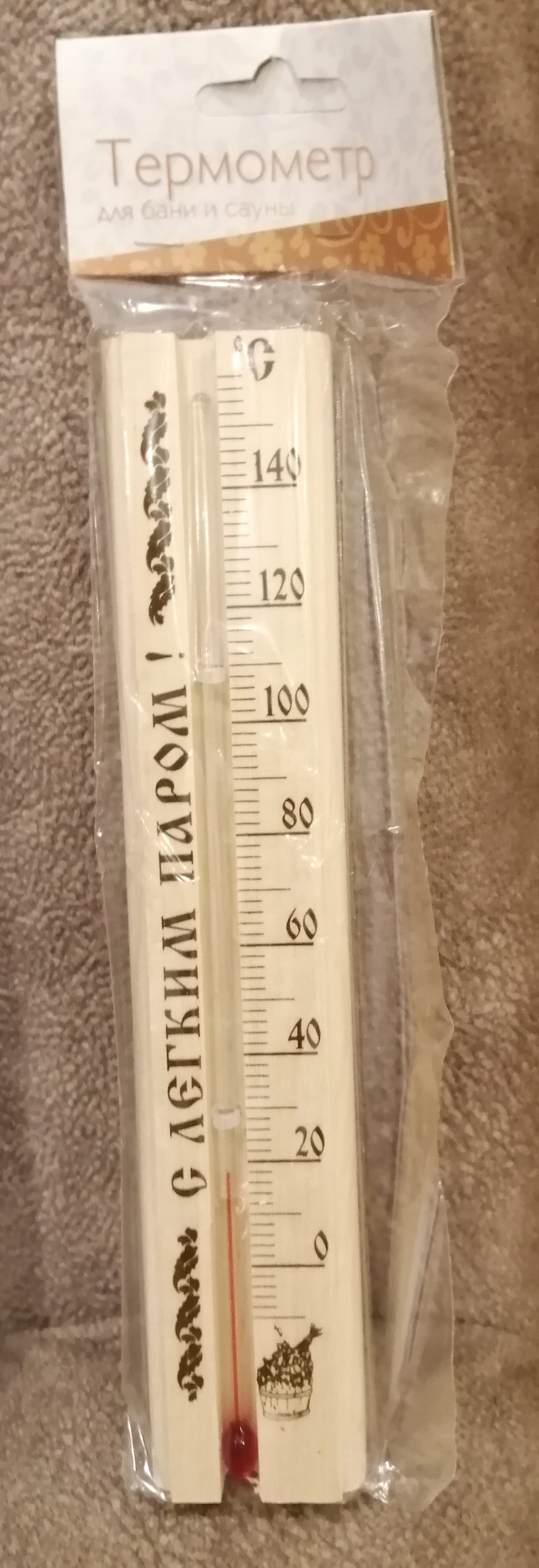 Фотография покупателя товара Термометр для бани и сауны ТБС-41 (t 0 + 140 С) в пакете