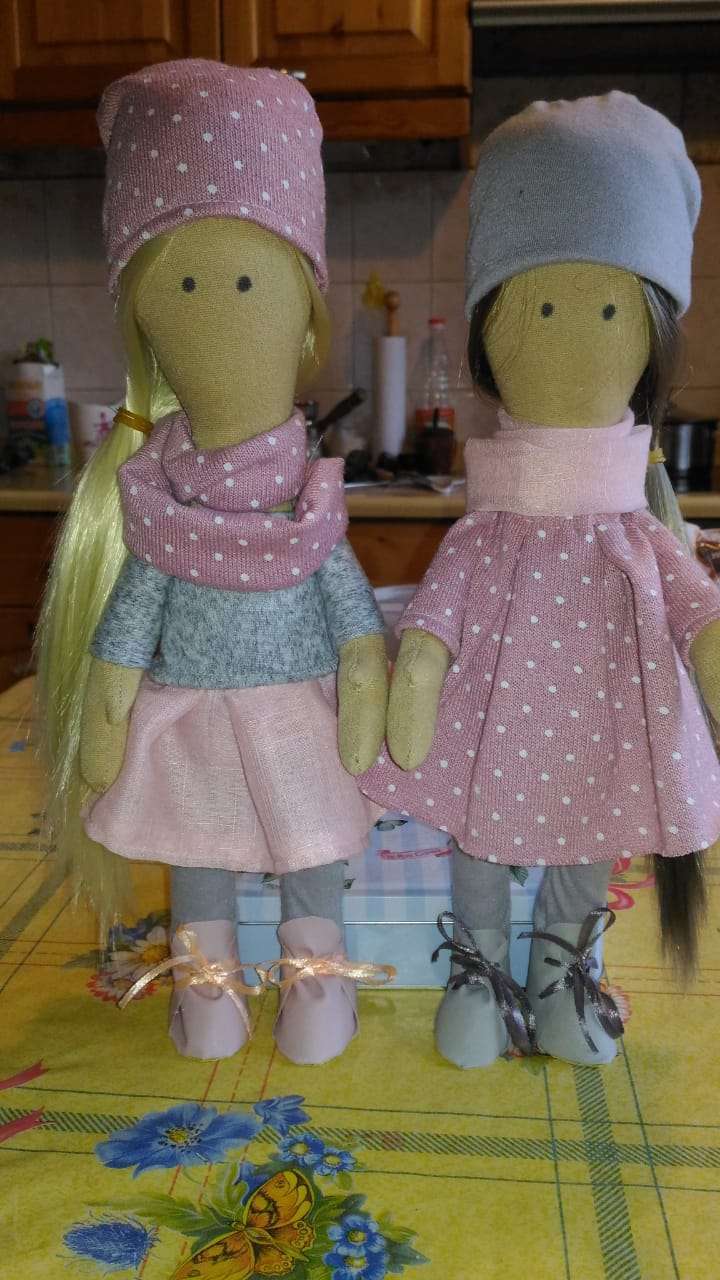 Фотография покупателя товара Набор для шитья. Интерьерные куклы «Подружки Вики и Ники», 30 см - Фото 9