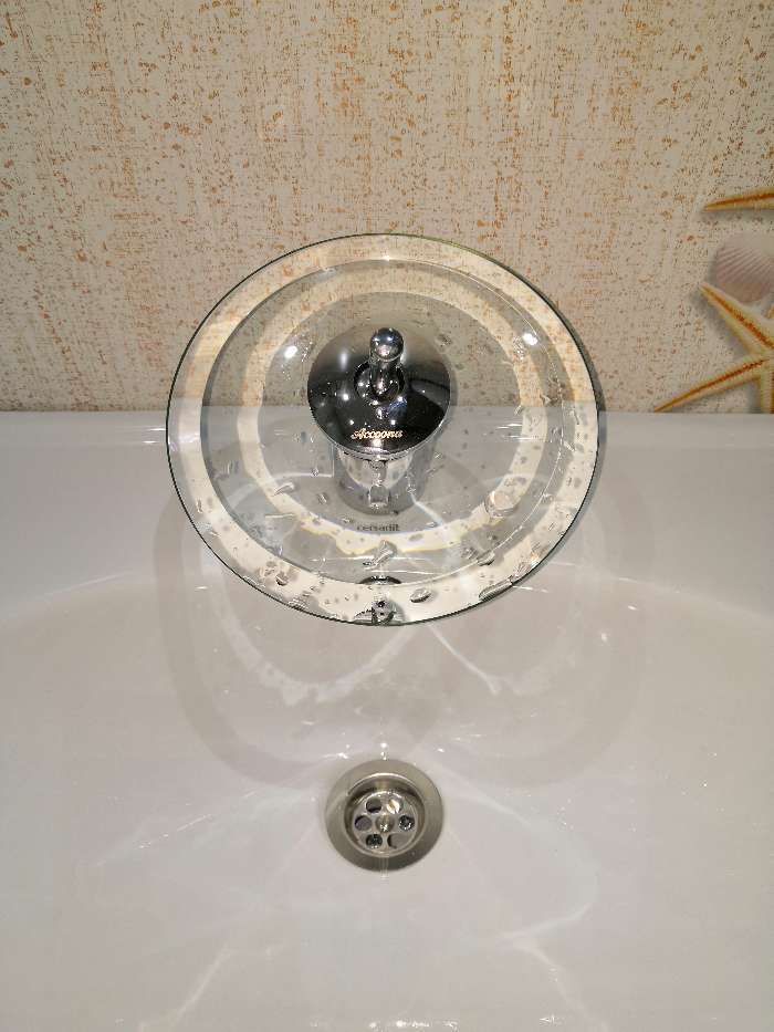 Фотография покупателя товара Смеситель для раковины Accoona A9090, однорычажный, водопад, стекло, хром