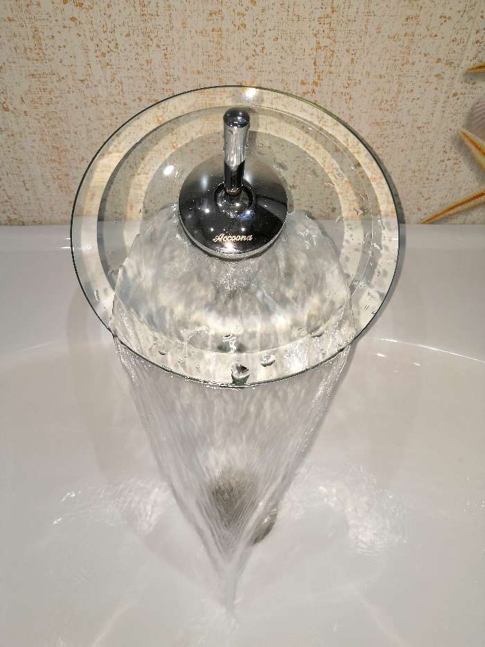 Фотография покупателя товара Смеситель для раковины Accoona A9090, однорычажный, водопад, стекло, хром