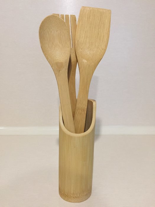 Фотография покупателя товара Набор кухонных принадлежностей «Бамбуковый лес», 3 предмета на подставке: 2 лопатки, ложка - Фото 1