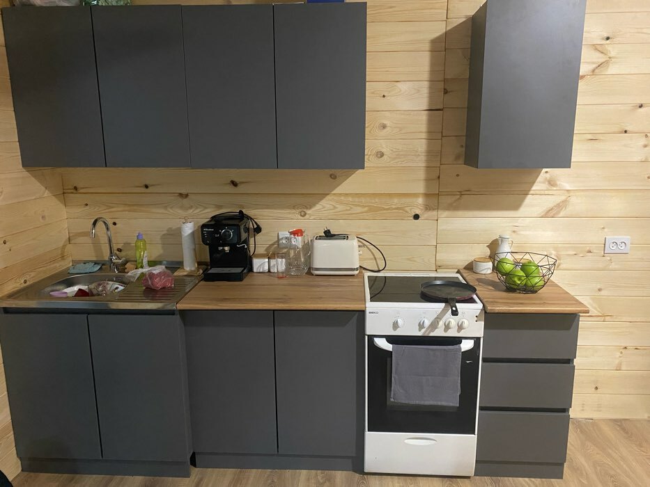 Фотография покупателя товара Кухонный гарнитур для маленькой кухни «Мори», 1500×600 мм, цвет графит - Фото 55