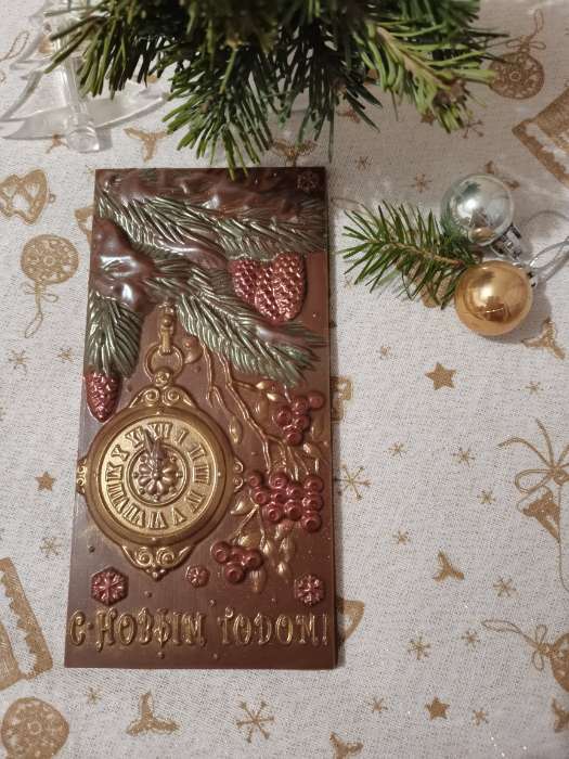 Фотография покупателя товара Форма для шоколада и конфет пластиковая «С Новым годом. Ёлка, часы», 17×8,5 см, цвет прозрачный - Фото 6