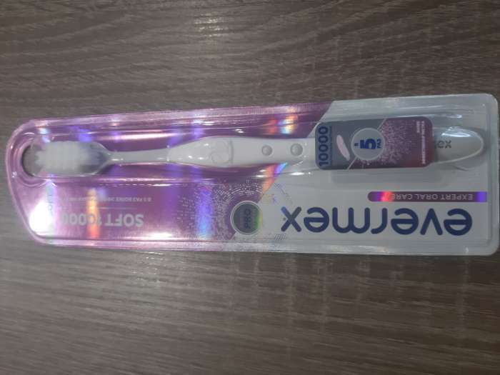 Фотография покупателя товара Зубная щётка Evermex мягкая, микс