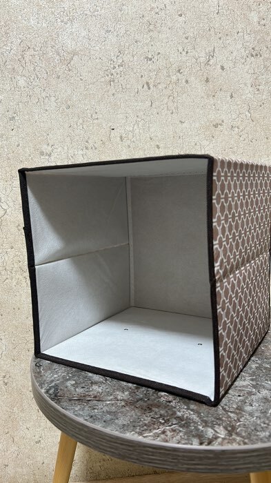 Фотография покупателя товара Короб стеллажный для хранения Доляна «Браун», 25×25×25 см, цвет коричневый - Фото 2
