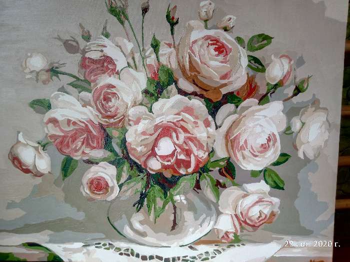 Фотография покупателя товара Картина по номерам «Пионовидные розы» 40×50 см - Фото 1