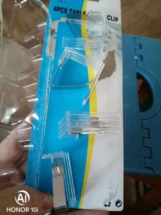 Фотография покупателя товара Зажимы для скатерти «Холдер», набор 4 шт., МИКС - Фото 1