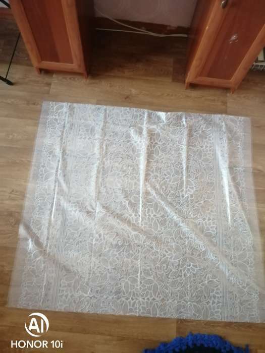 Фотография покупателя товара Скатерть без основы многоразовая «Ажур», 110×120 см, цвет прозрачный - Фото 1