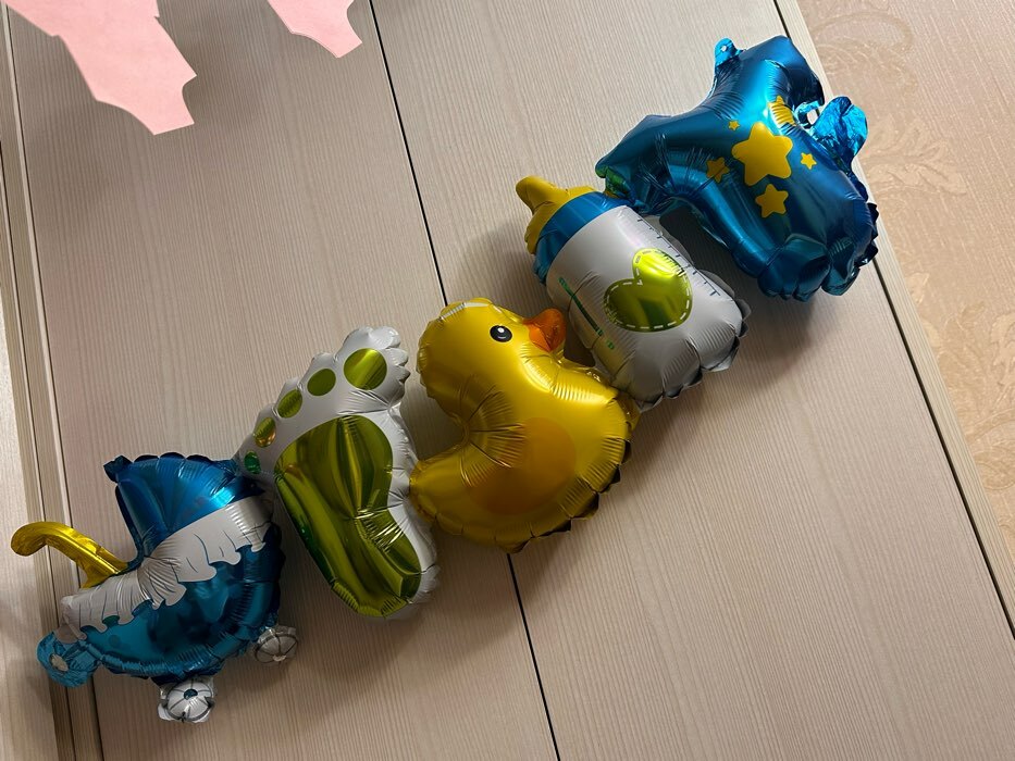 Фотография покупателя товара Гирлянда из фольгированных шаров 38" «С рождением мальчика», 96 см - Фото 1