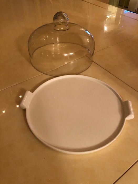 Фотография покупателя товара Блюдо керамическое с крышкой-клош для десертов Valencia, 31×28×19 см, цвет белый - Фото 4
