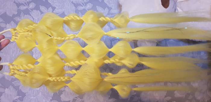 Фотография покупателя товара SIM-BRAIDS Канекалон однотонный, гофрированный, 65 см, 90 гр, цвет жёлтый(#Yellow)
