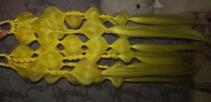 Фотография покупателя товара SIM-BRAIDS Канекалон однотонный, гофрированный, 65 см, 90 гр, цвет жёлтый(#Yellow) - Фото 4