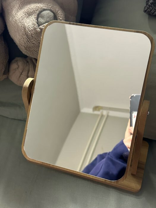Фотография покупателя товара Зеркало настольное «BAMBOO», зеркальная поверхность 15,7 х 20,5 см, цвет бежевый