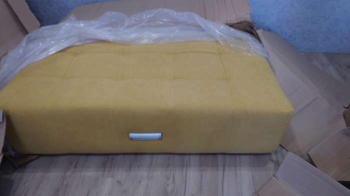 Фотография покупателя товара Угловой диван «Нью-Йорк 3», угол левый, пантограф, велюр, цвет селфи 08, подушки селфи 07