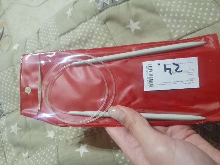 Фотография покупателя товара Спицы круговые, для вязания, с тефлоновым покрытием, с пластиковой леской, d = 6 мм, 80 см - Фото 1
