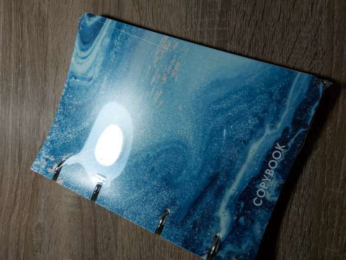 Фотография покупателя товара Тетрадь на кольцах A5 120 листов в клетку Calligrata "Мрамор синий", пластиковая обложка, блок офсет - Фото 4