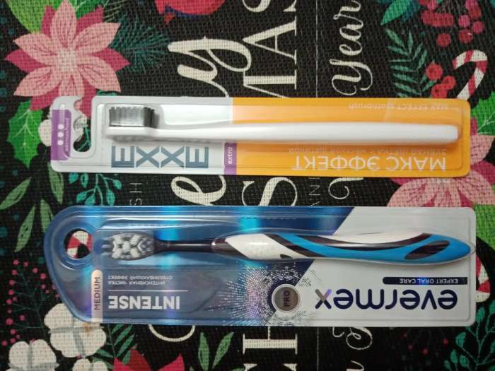 Фотография покупателя товара Зубная щётка Evermex Intense, средней жёсткости, микс, 1 шт. - Фото 4