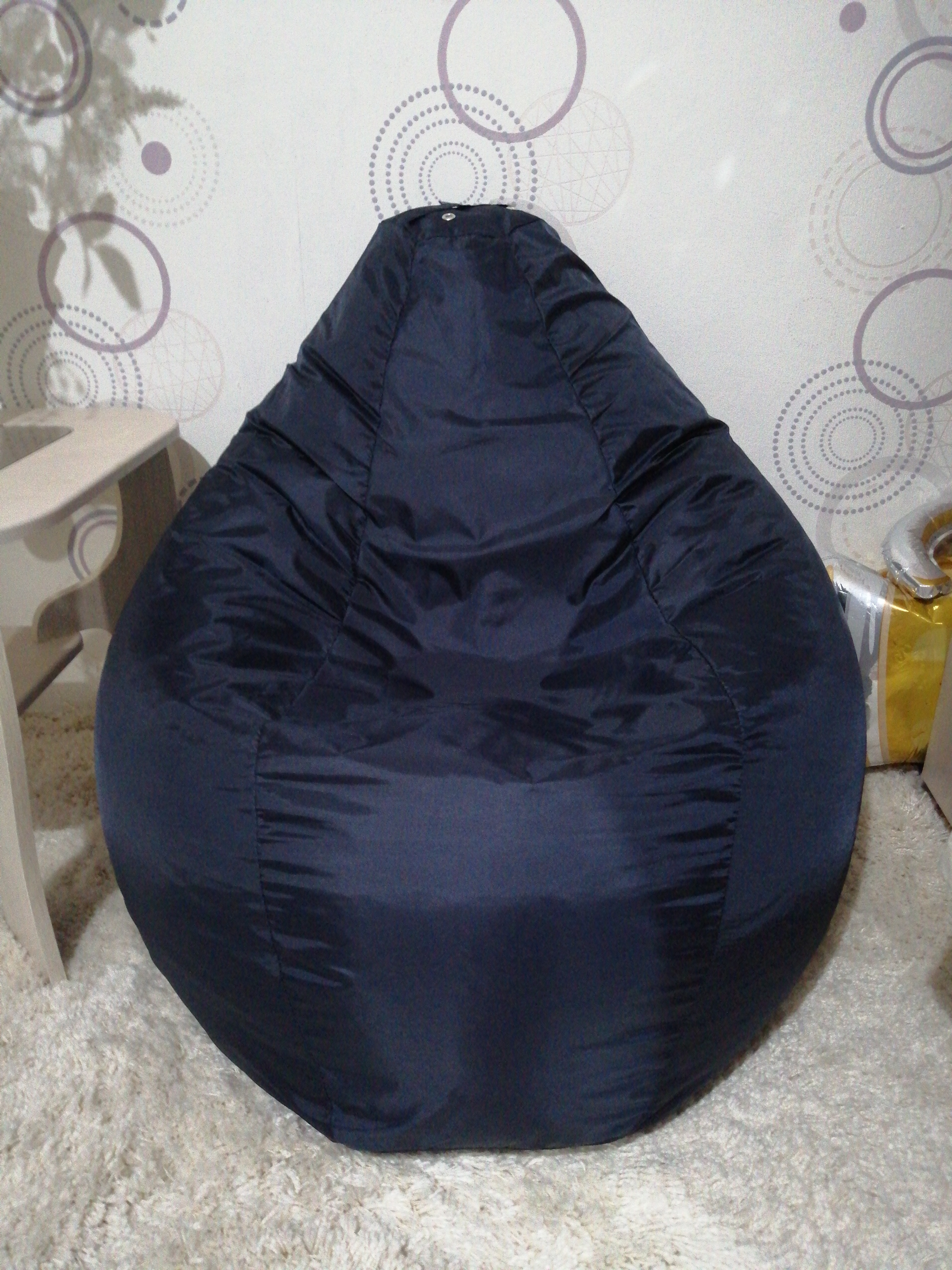 Фотография покупателя товара Кресло-мешок «Груша» средняя, ширина 75 см, высота 120 см, цвет сине-чёрный, плащёвка - Фото 1