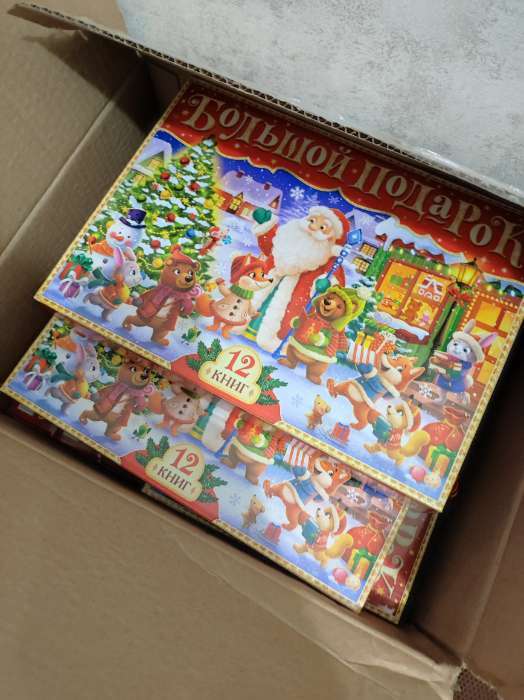 Фотография покупателя товара Новогодний набор «Буква-Ленд», 12 книг в подарочной коробке + 2 подарка - Фото 3