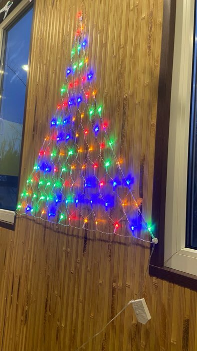 Фотография покупателя товара Гирлянда «Сеть-ёлка» 2×2 м, IP20, тёмная нить, 152 LED, свечение мульти, 8 режимов, 220 В - Фото 8