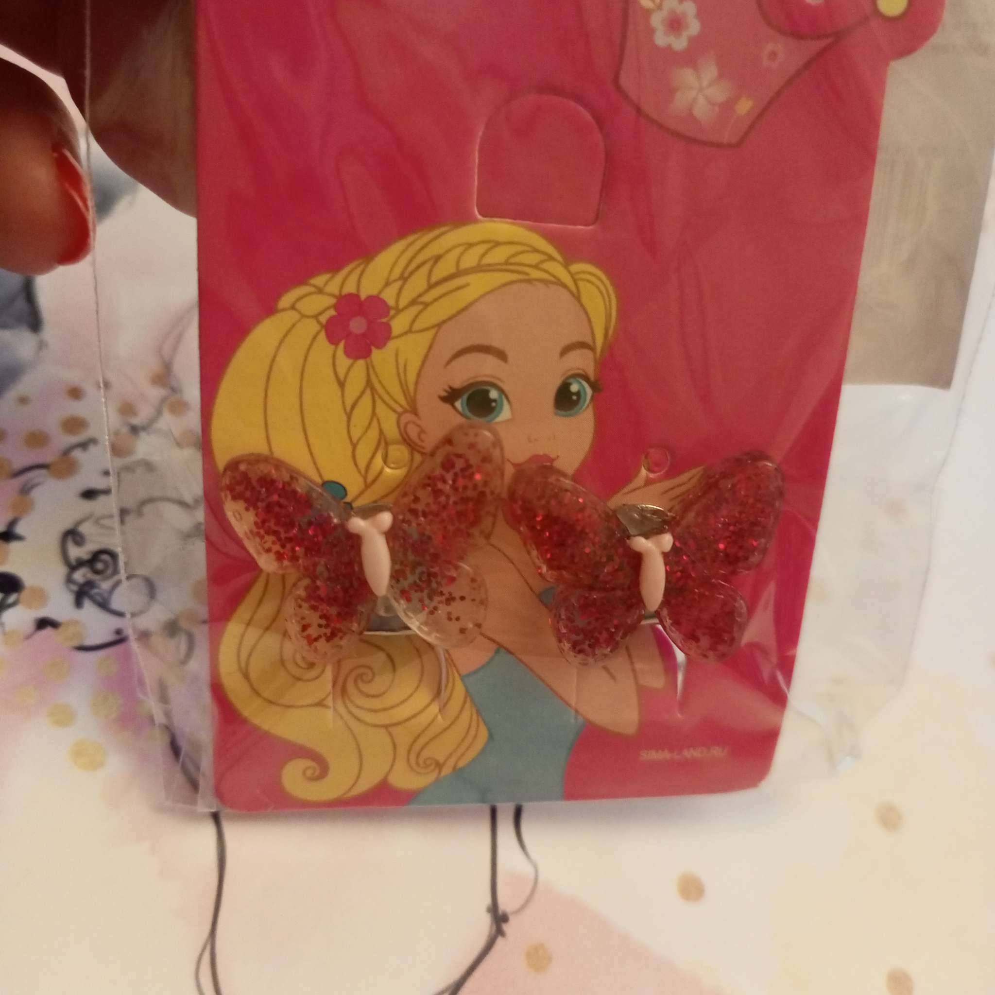 Фотография покупателя товара Серьги клипсы детские Выбражулька «Блестящая бабочка», микс - Фото 2