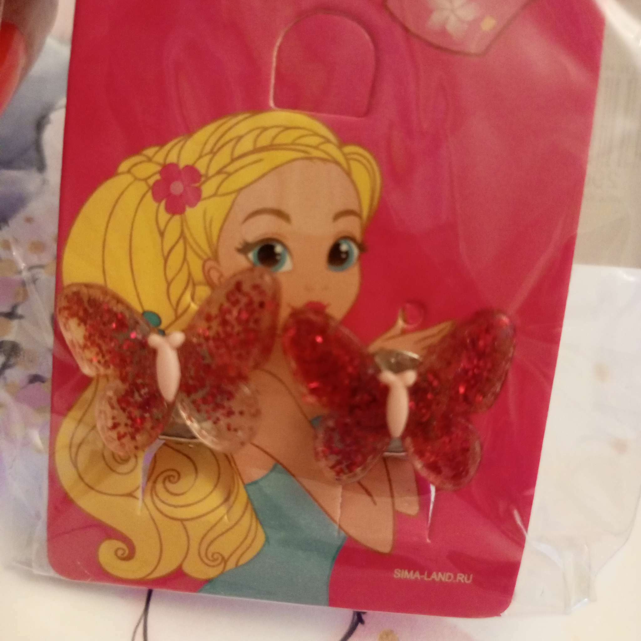 Фотография покупателя товара Серьги клипсы детские Выбражулька «Блестящая бабочка», микс - Фото 1