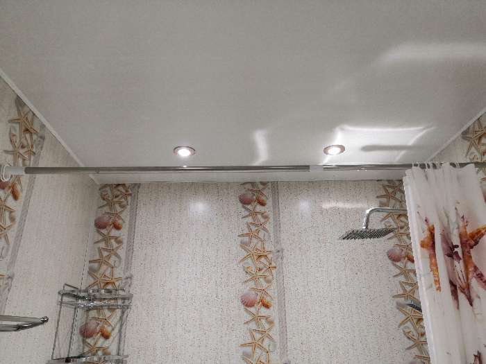 Фотография покупателя товара Карниз для ванной комнаты телескопический Доляна, 110-200 см, стальной - Фото 3