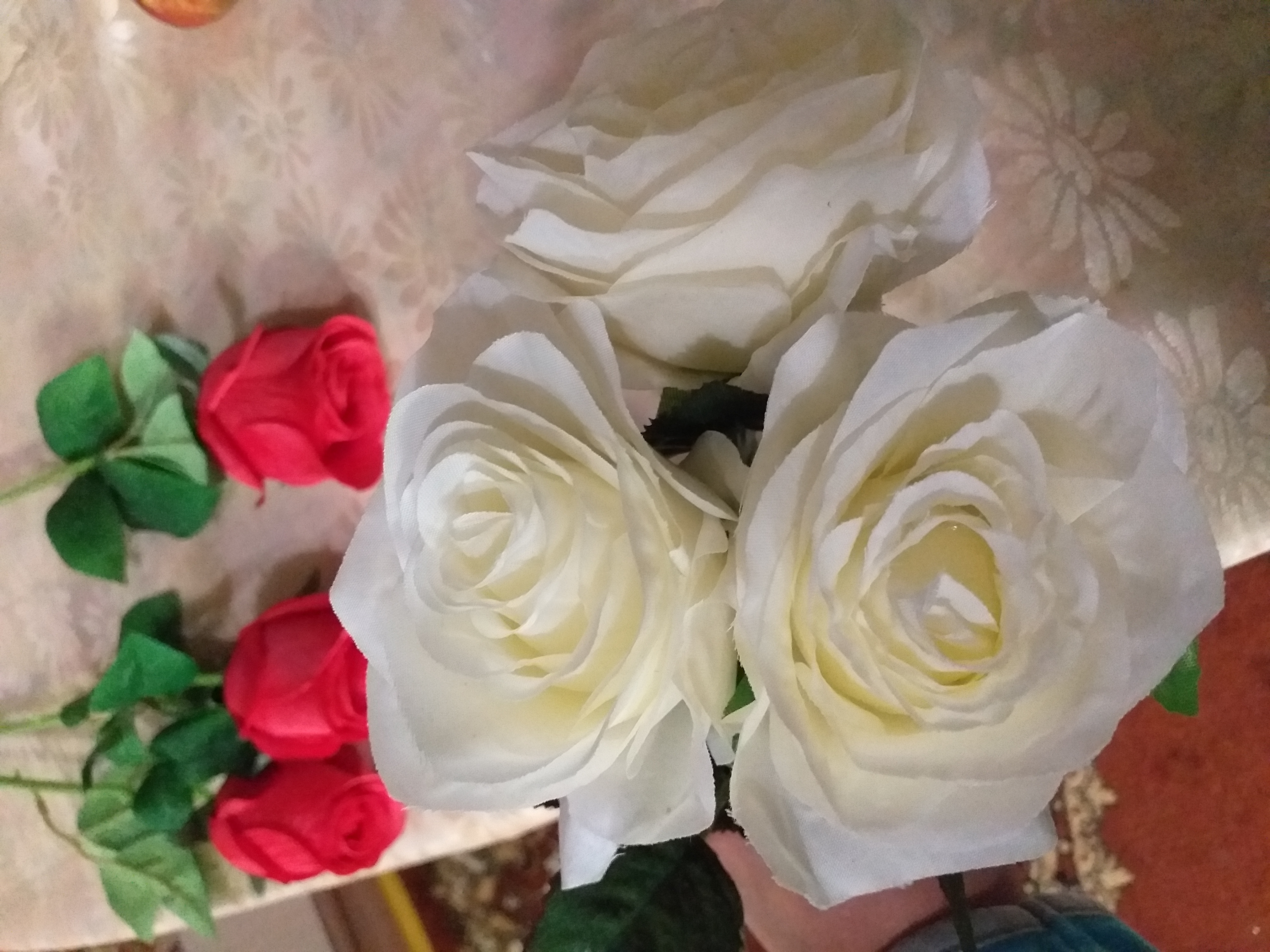 Фотография покупателя товара Цветы искусственные "Роза Глория" 9х60 см, белый - Фото 12