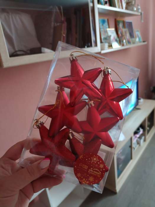 Фотография покупателя товара Ёлочные игрушки 6 шт. «Зимнее волшебство. Звездопад» пластик, 8 см, золото - Фото 10