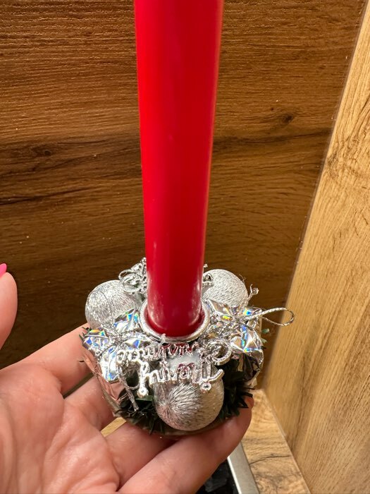 Фотография покупателя товара Подсвечник на одну свечу "Подарок" отв d-2 см, серебро