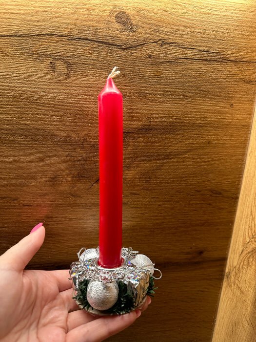 Фотография покупателя товара Подсвечник на одну свечу "Подарок" отв d-2 см, серебро
