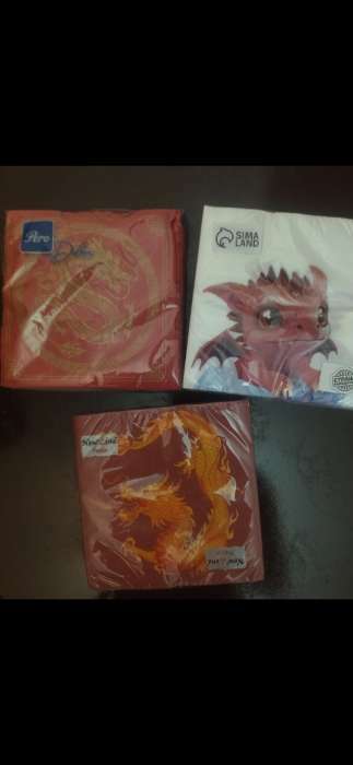 Фотография покупателя товара Салфетки бумажные New Line Fresco «Дракон на красном» 2 слоя, 33х33, 20 шт. - Фото 1