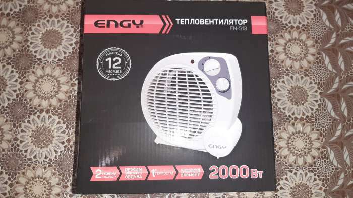 Фотография покупателя товара Тепловентилятор ENGY EN-513, спиральный, настольный, 2000 Вт, 3 режима, белый - Фото 2
