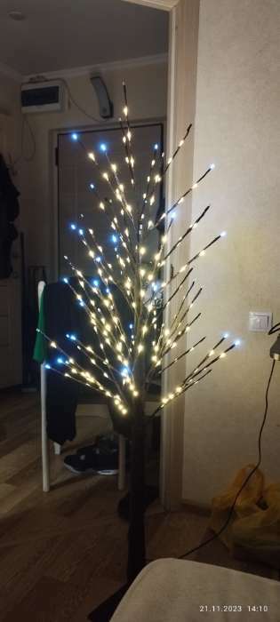 Фотография покупателя товара Светодиодное дерево 1.5 м, 224 LED, мерцание, 220 В, свечение белое - Фото 2