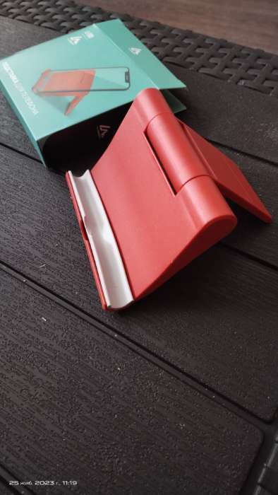 Фотография покупателя товара Подставка для телефона Luazon, складная, регулируемая высота, красная - Фото 5