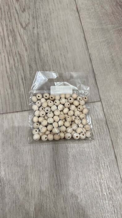 Фотография покупателя товара Бусины деревянные d=25 мм, набор 4 шт., без покрытия - Фото 3