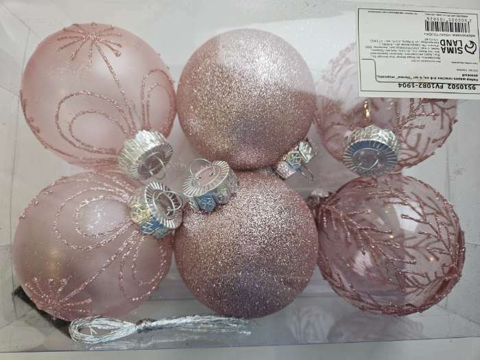 Фотография покупателя товара Набор шаров пластик d-8 см, 6 шт "Ночка" морозец, розовый - Фото 1