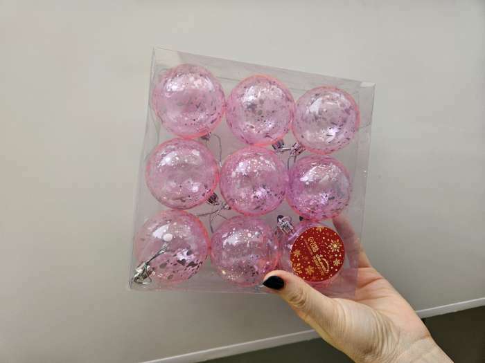 Фотография покупателя товара Набор шаров пластик d-6 см, 9 шт "Дженна прозрачный" розовый - Фото 2
